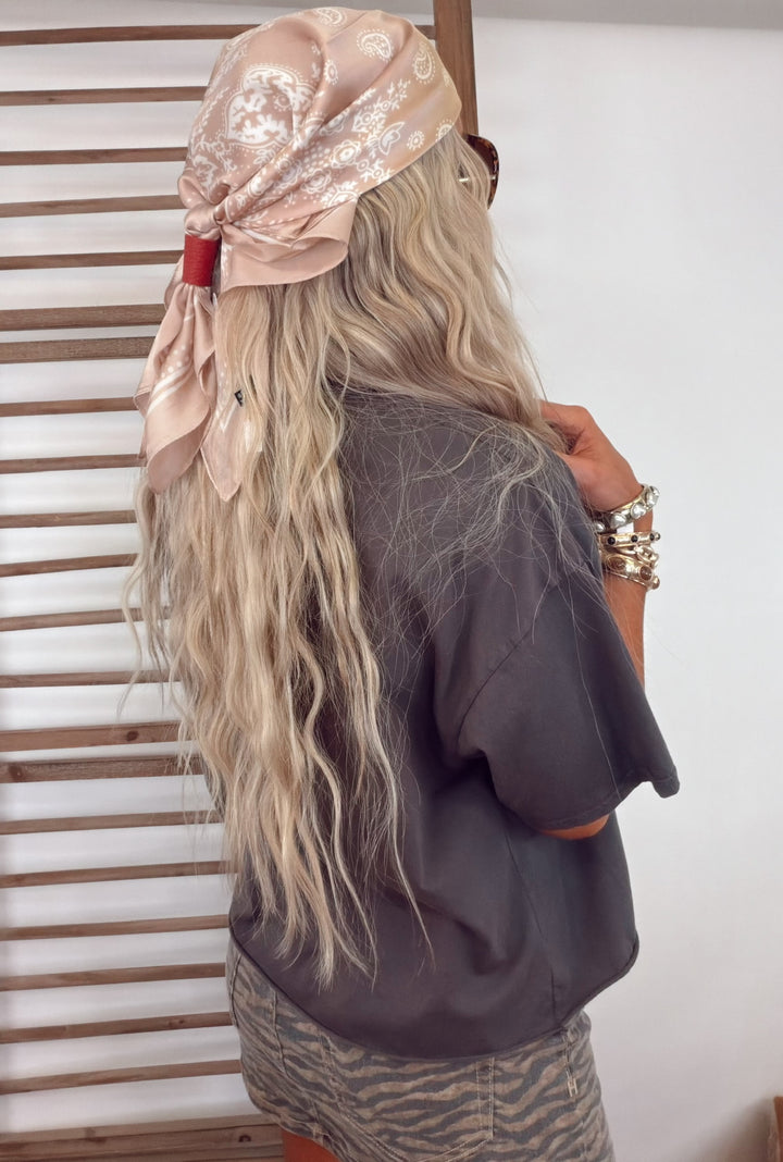 Wear-It-Your-Way Silk Scarf - Sandstone Paisley