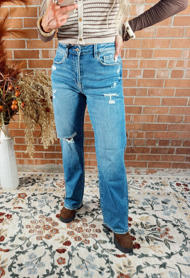 Tracie Distressed Straight Leg