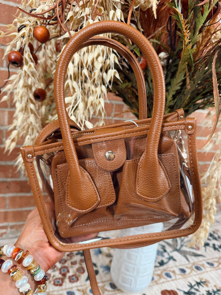 Harper Clear Satchel - Camel