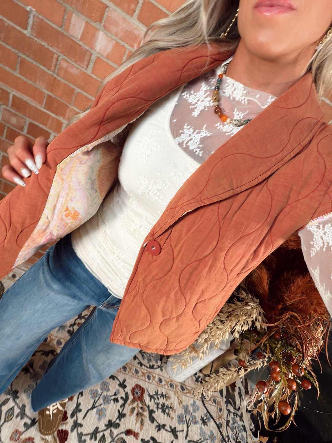 Rust Haven Quilted Vest