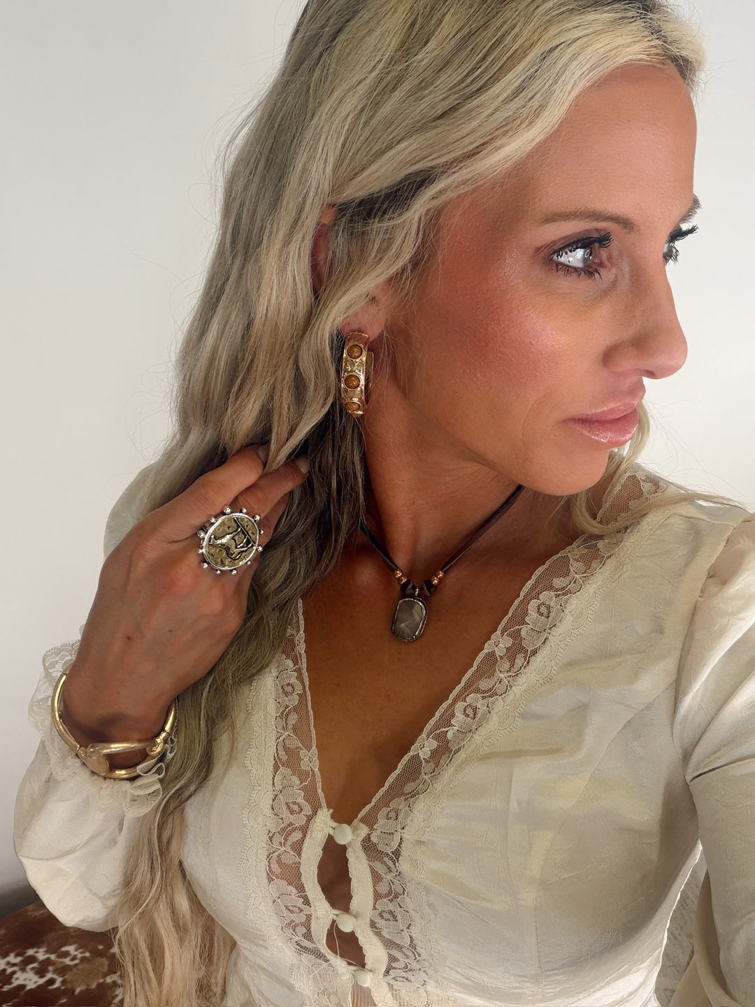 Amber Glow Hoops