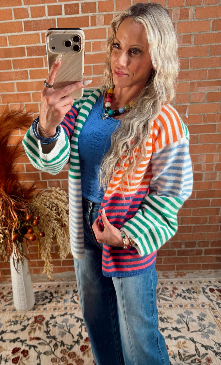 Candy Crush Striped Cardigan