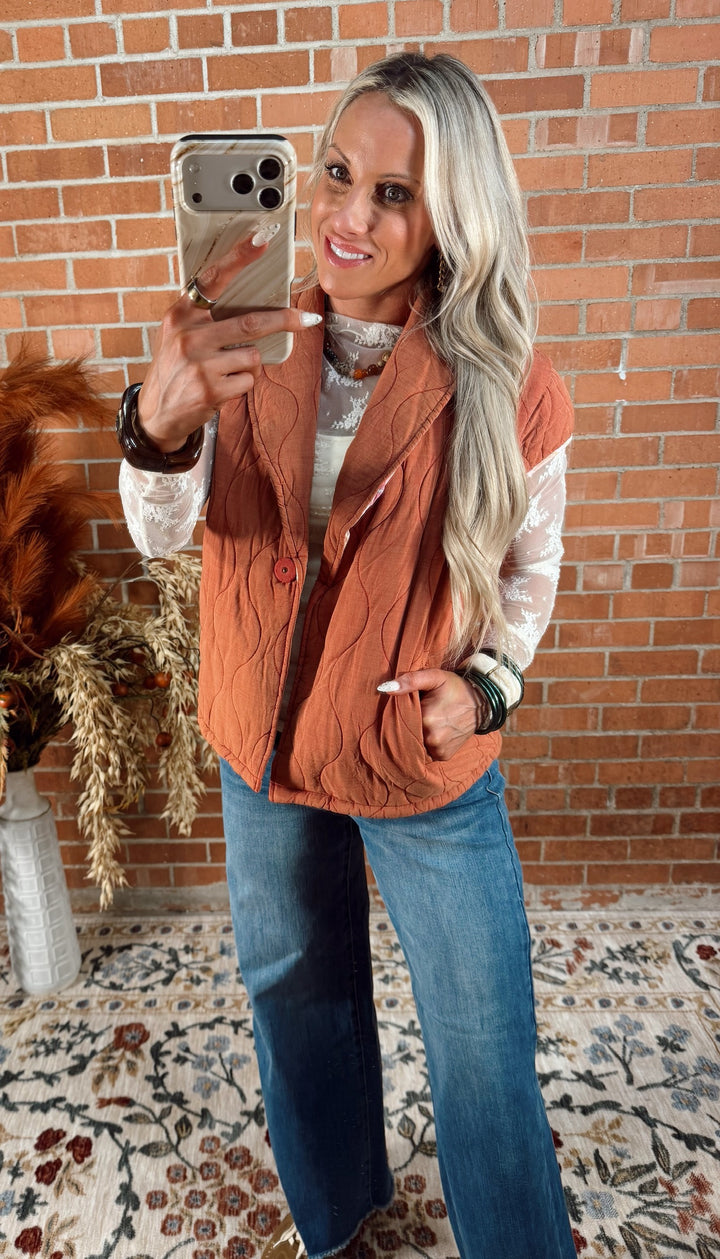 Rust Haven Quilted Vest