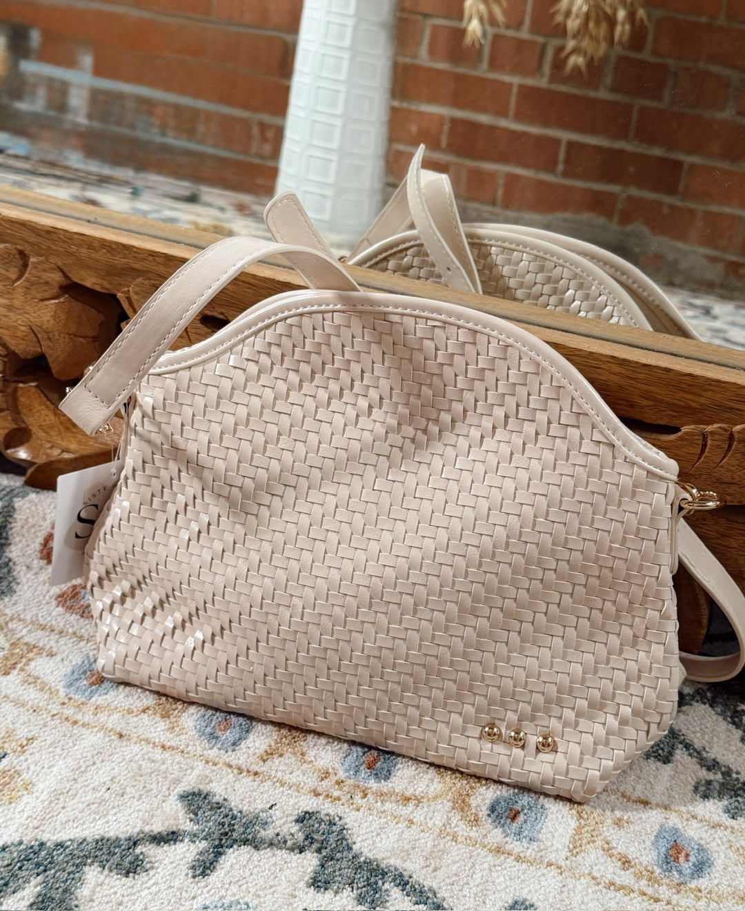 Chic Woven Crossbody -Cream