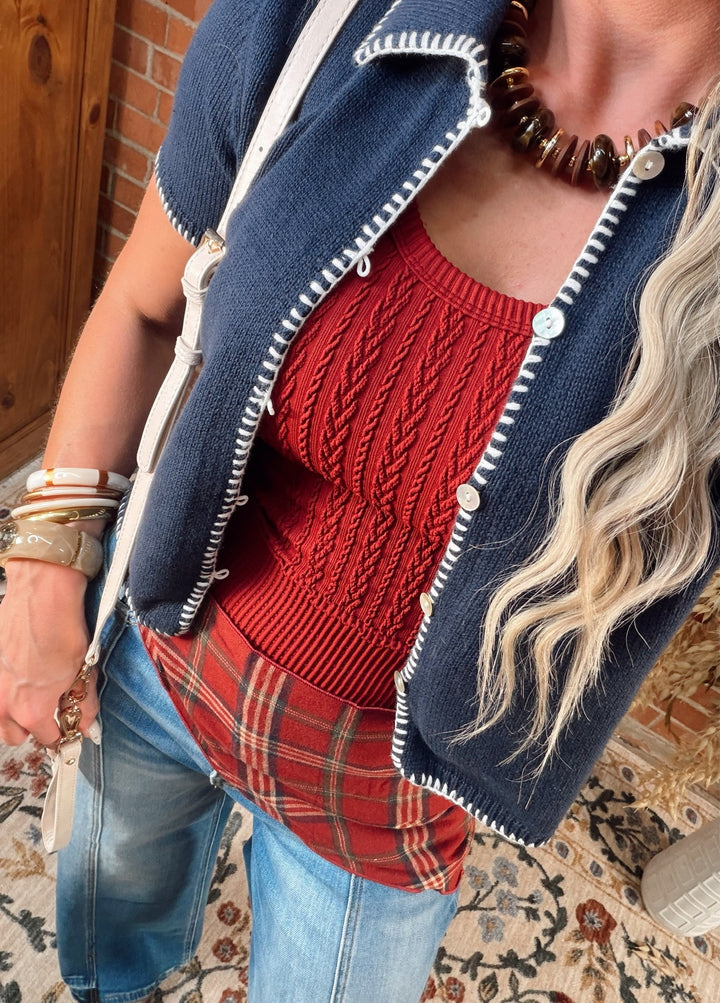 Breathe Again Stitch Sweater Top