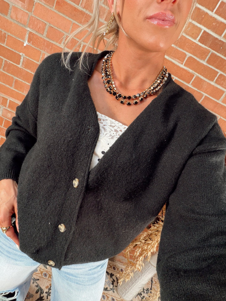 Destined To Know Button Sweater