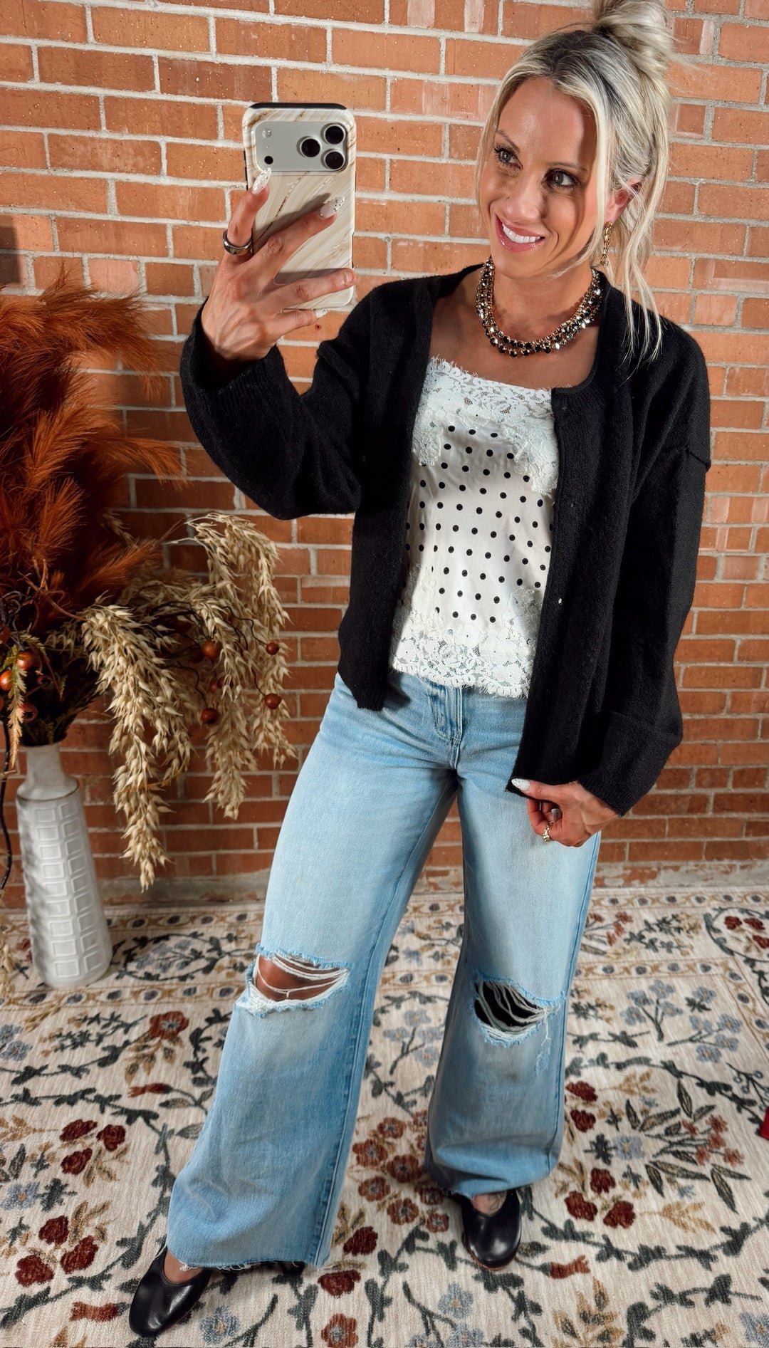 Destined To Know Button Sweater