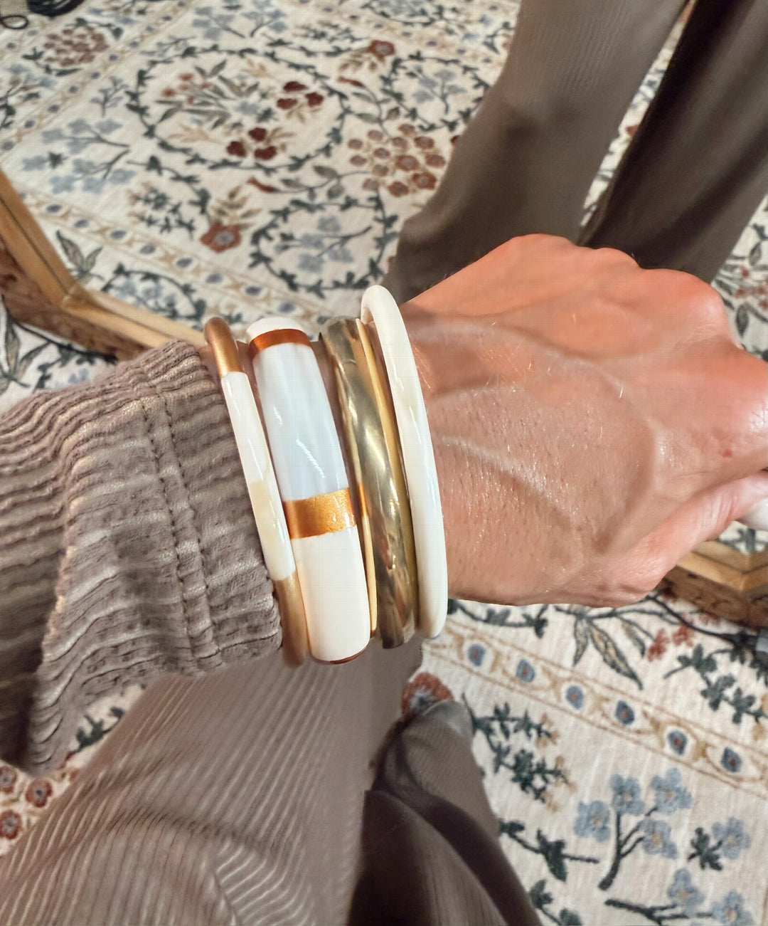 Waterproof Socialite Bangel Set - Beige