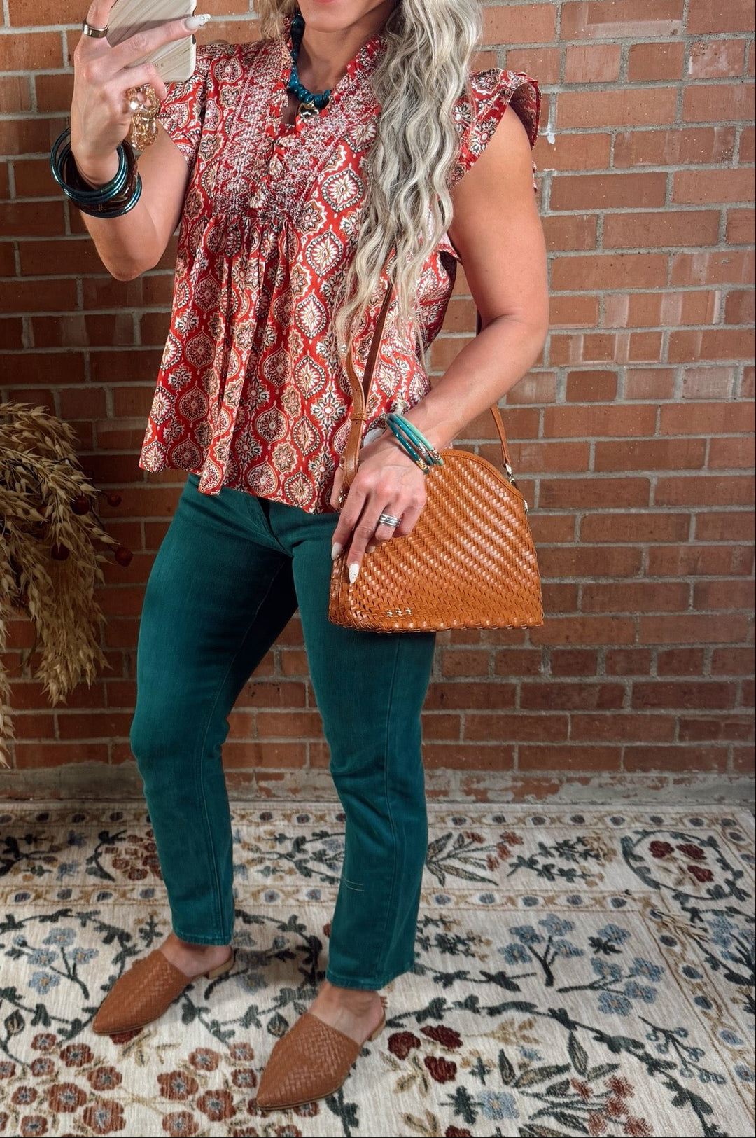 Chic Woven Crossbody -Brown