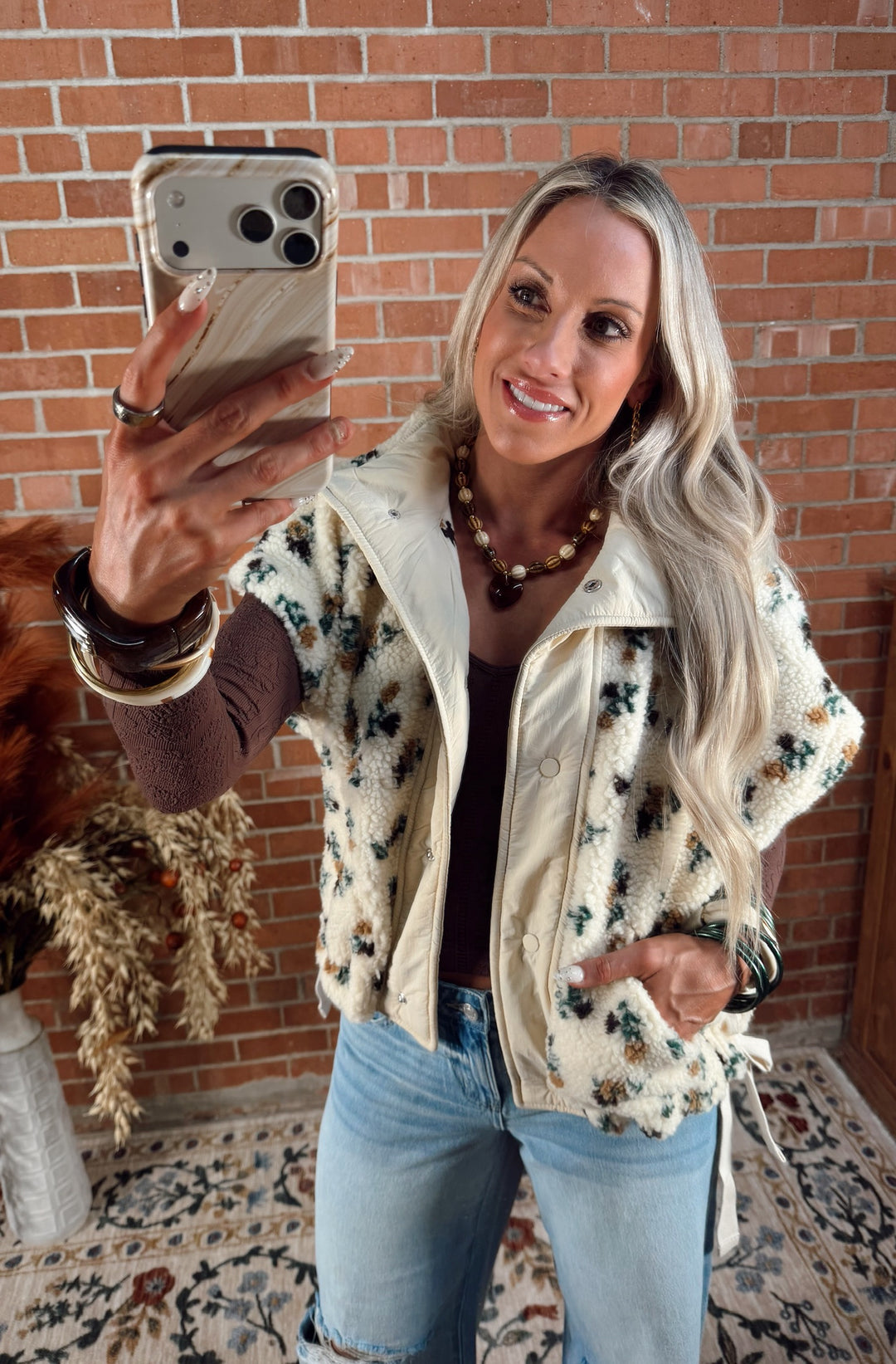 Frosted Meadow Sherpa Vest