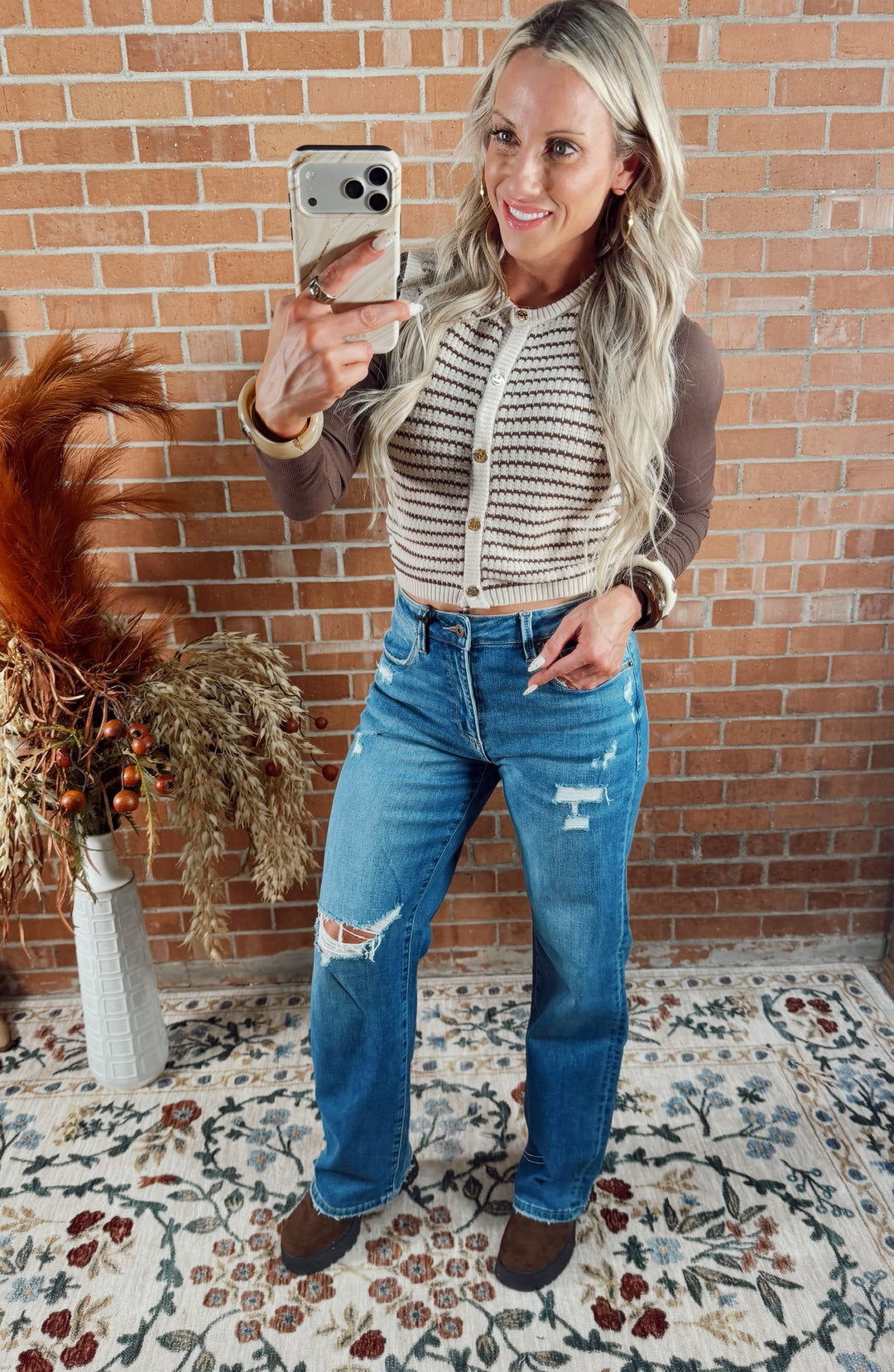 Tracie Distressed Straight Leg