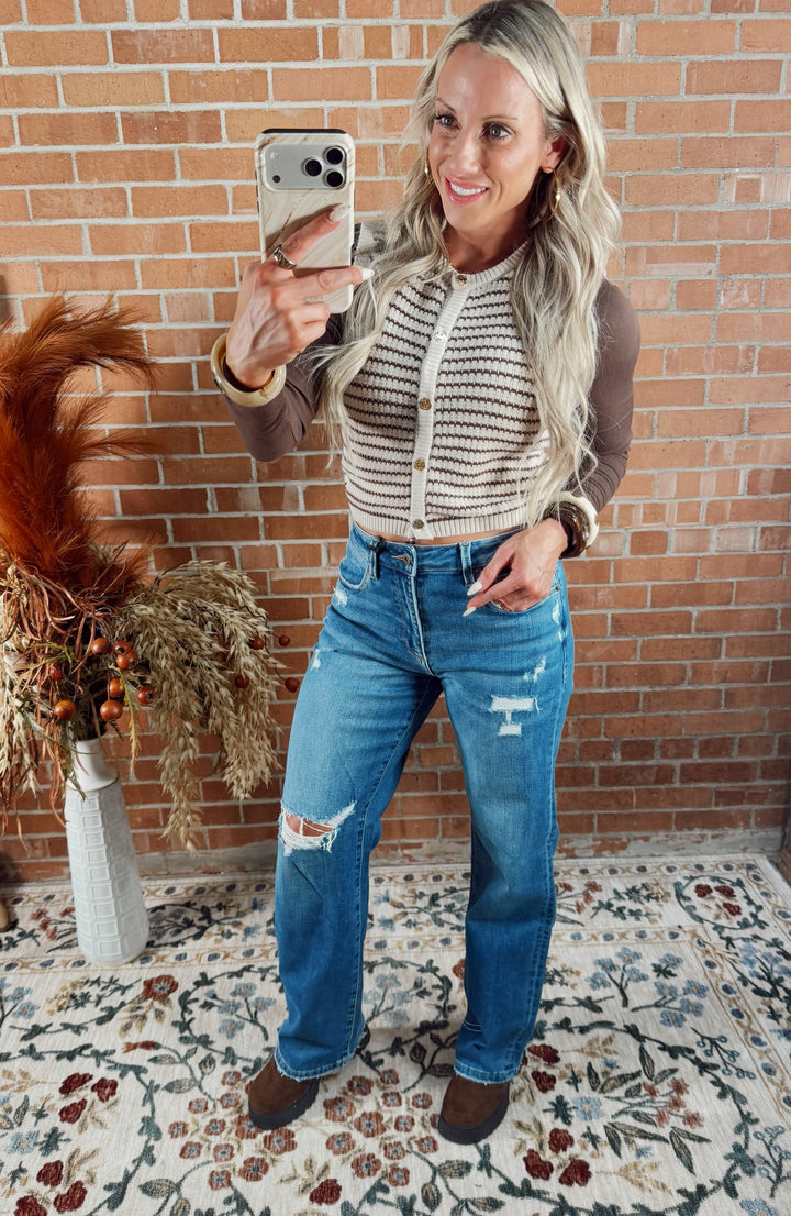 Tracie Distressed Straight Leg