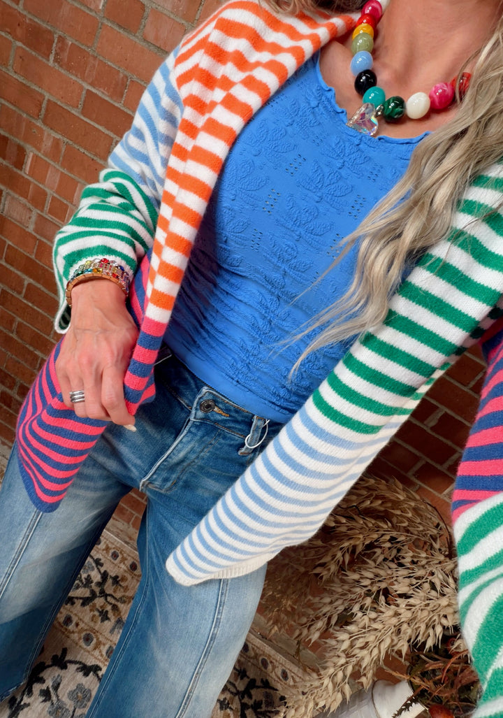 Candy Crush Striped Cardigan