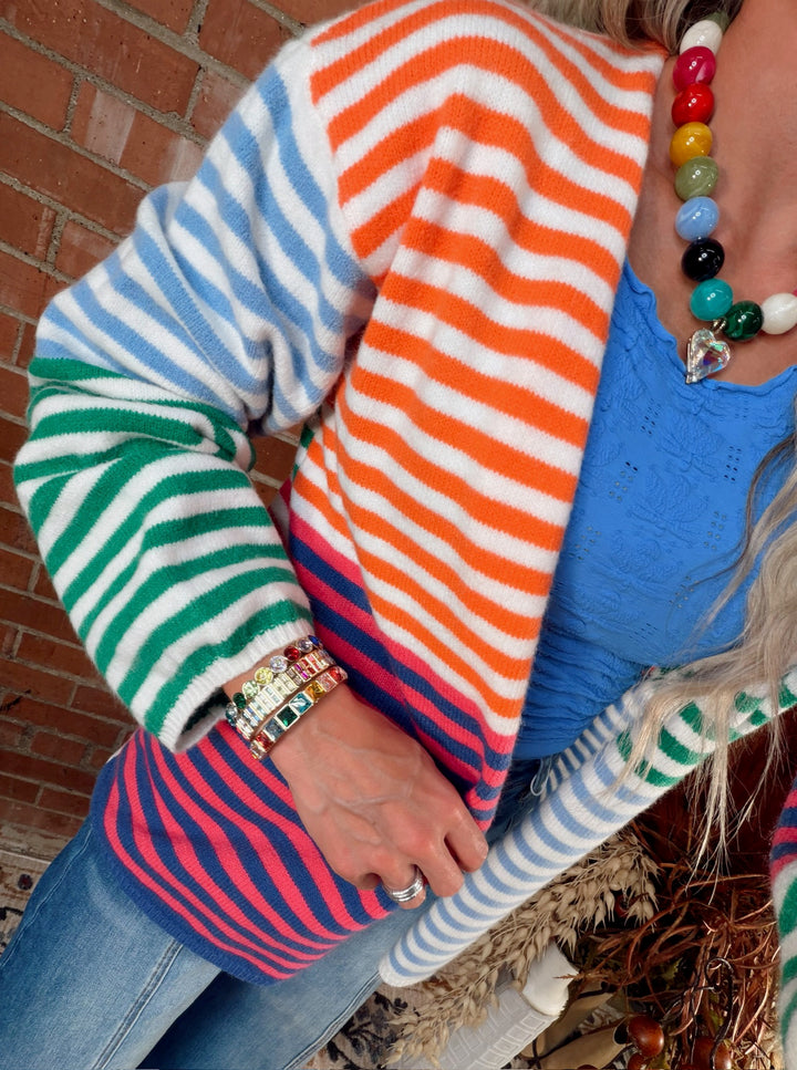 Candy Crush Striped Cardigan