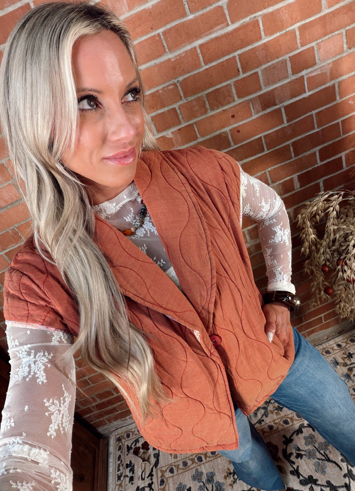 Rust Haven Quilted Vest