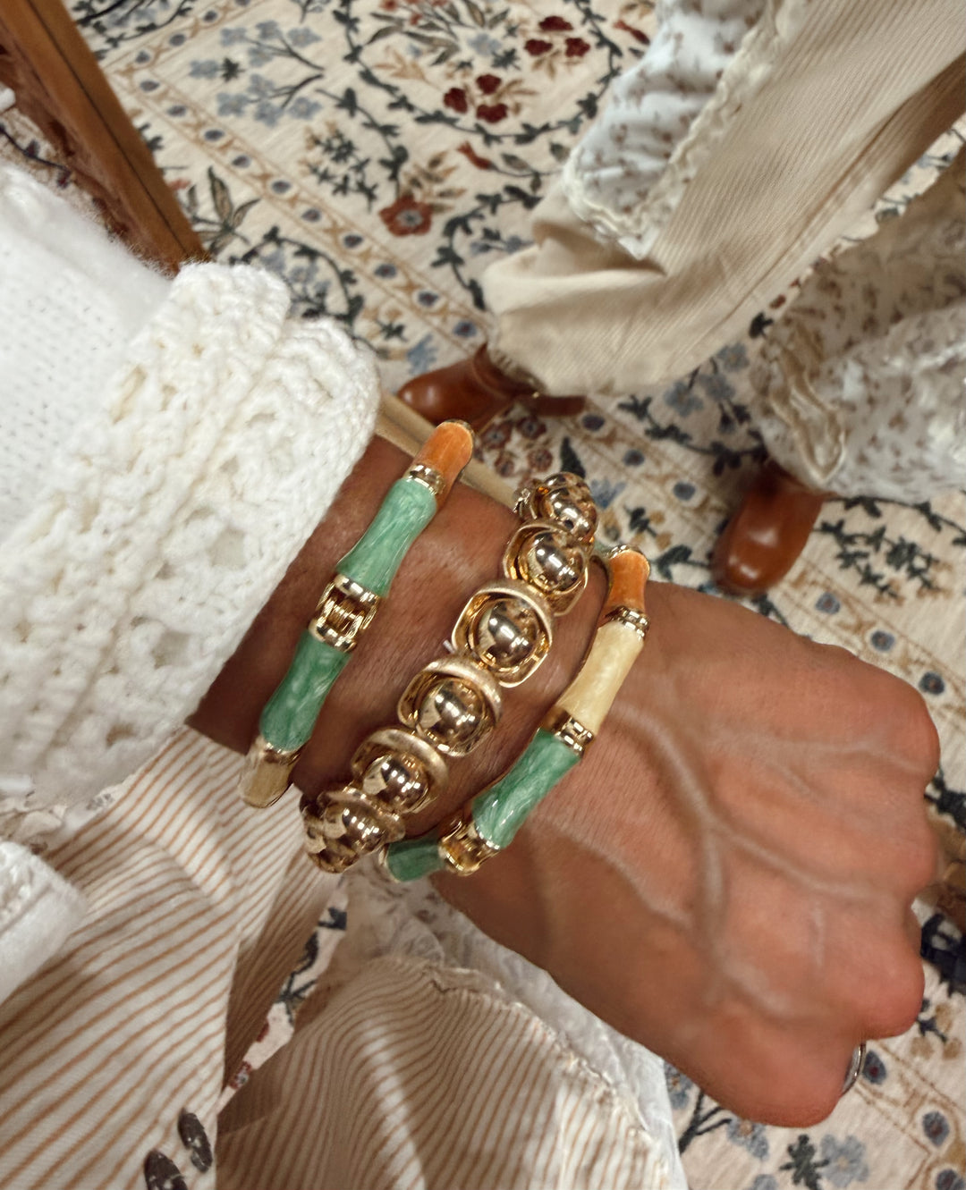 Bamboo Luxe Bangle - Sage & Spice