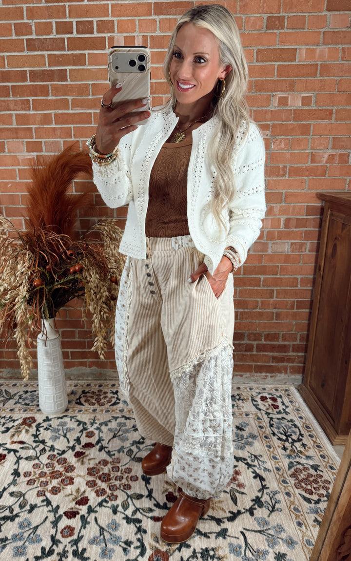 Lace & Grace Tie-Front Cardigan