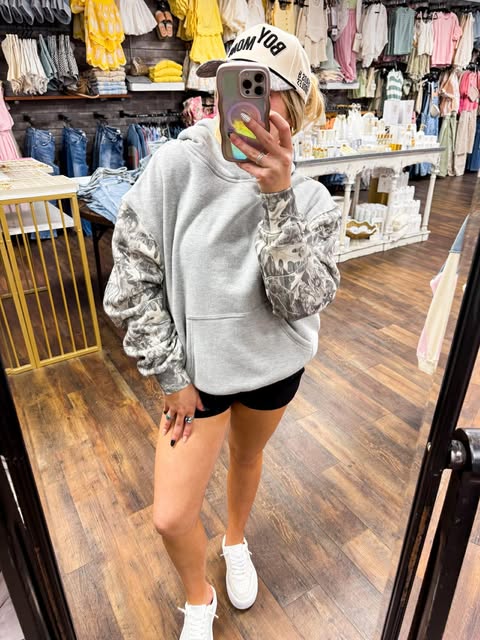 Camo Cutie Oversized Colorblock Hoodie