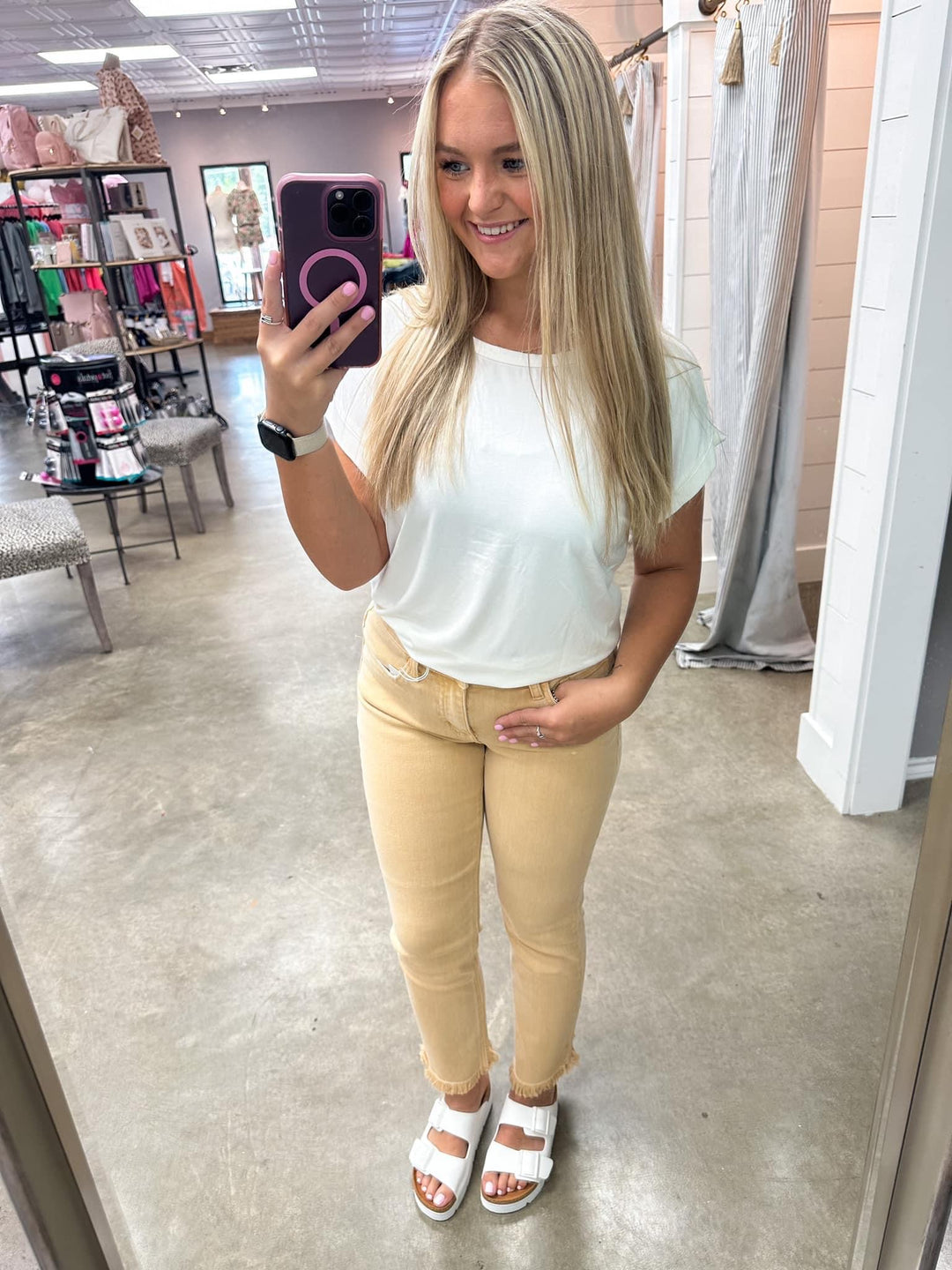 Nicole Mid Rise Slim Straight Pants