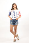 God Bless The USA Printed Sleeve Tee