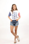 God Bless The USA Printed Sleeve Tee