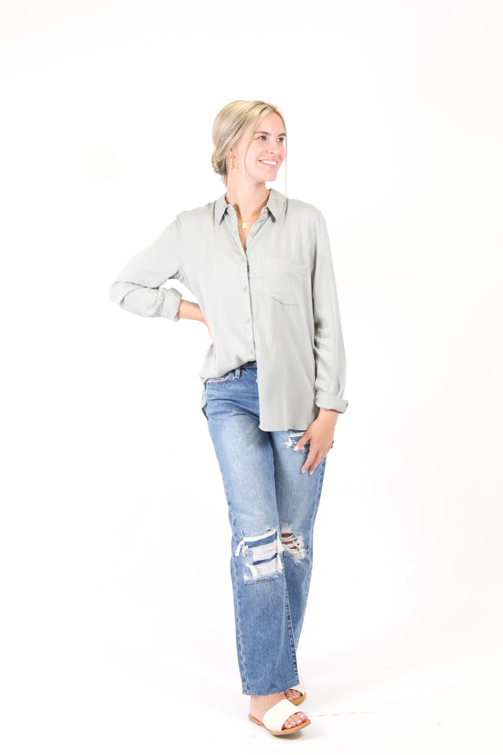 Higher Expectations Button Down Top