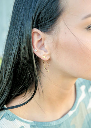 Initial Stud Earrings