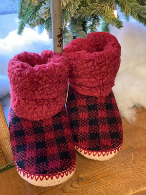 Buffalo Plaid Slippers Red S/M
