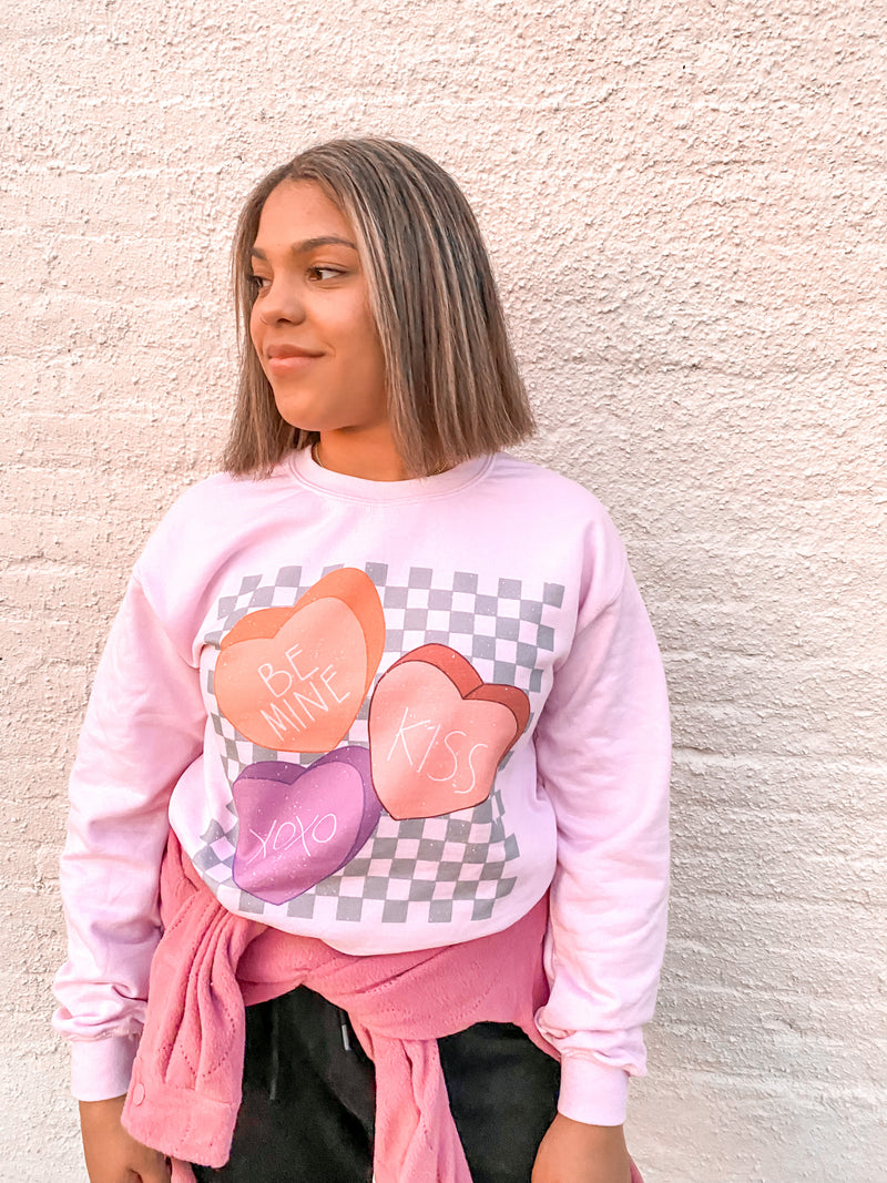 Candy Hearts Graphic Crewneck