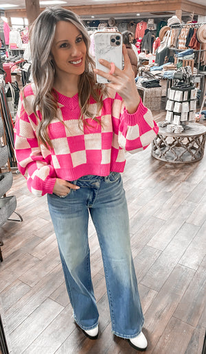 Angela Cross Over Wide Leg Jean
