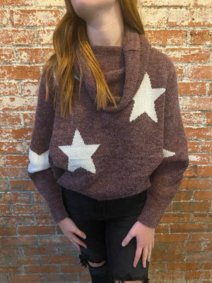 Five Stars Cowl Neck Sweater