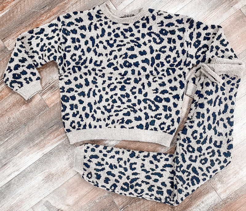Sweet Dreams Leopard Textured PJ Set