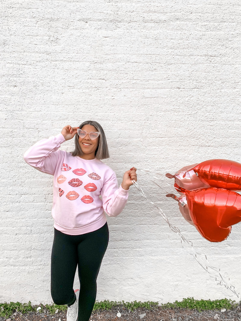 Valentine Kisses Graphic Crewneck