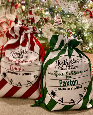 North Pole Special Delivery Santa Sacks