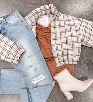 Dakota Views Plaid Puffer Jacket