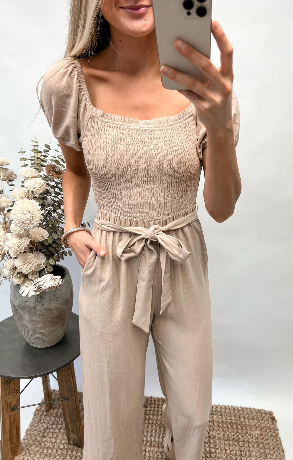 Carry Me Home Bubble Sleeve Jumpsuit