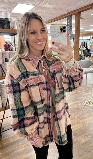 Winter Wishes Oversized Plaid Shacket