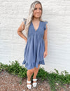 Seeking The Shore Ruffle Detail Mini Dress
