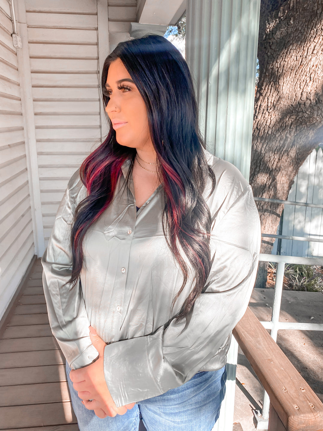 Sing Along Silk Curvy Top